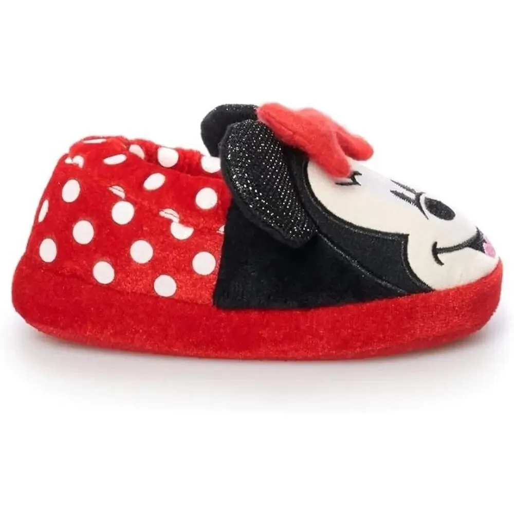 Disney Minnie Mouse Toddler Girls' Red Bow Slippers Size X-Large (11-12) New